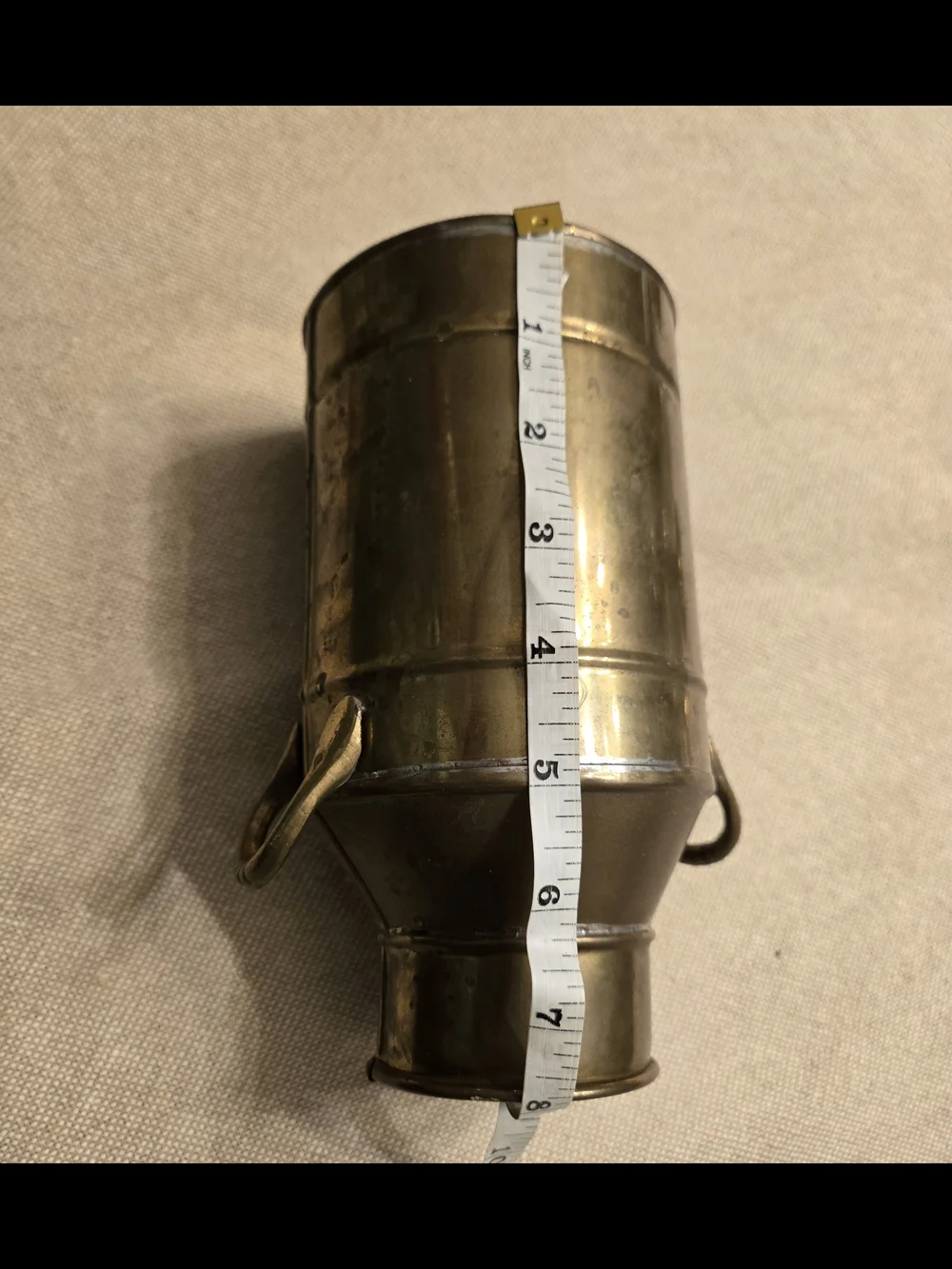 Vintage Heavy Patina Brass Mini Milk Can/ Bud Vase